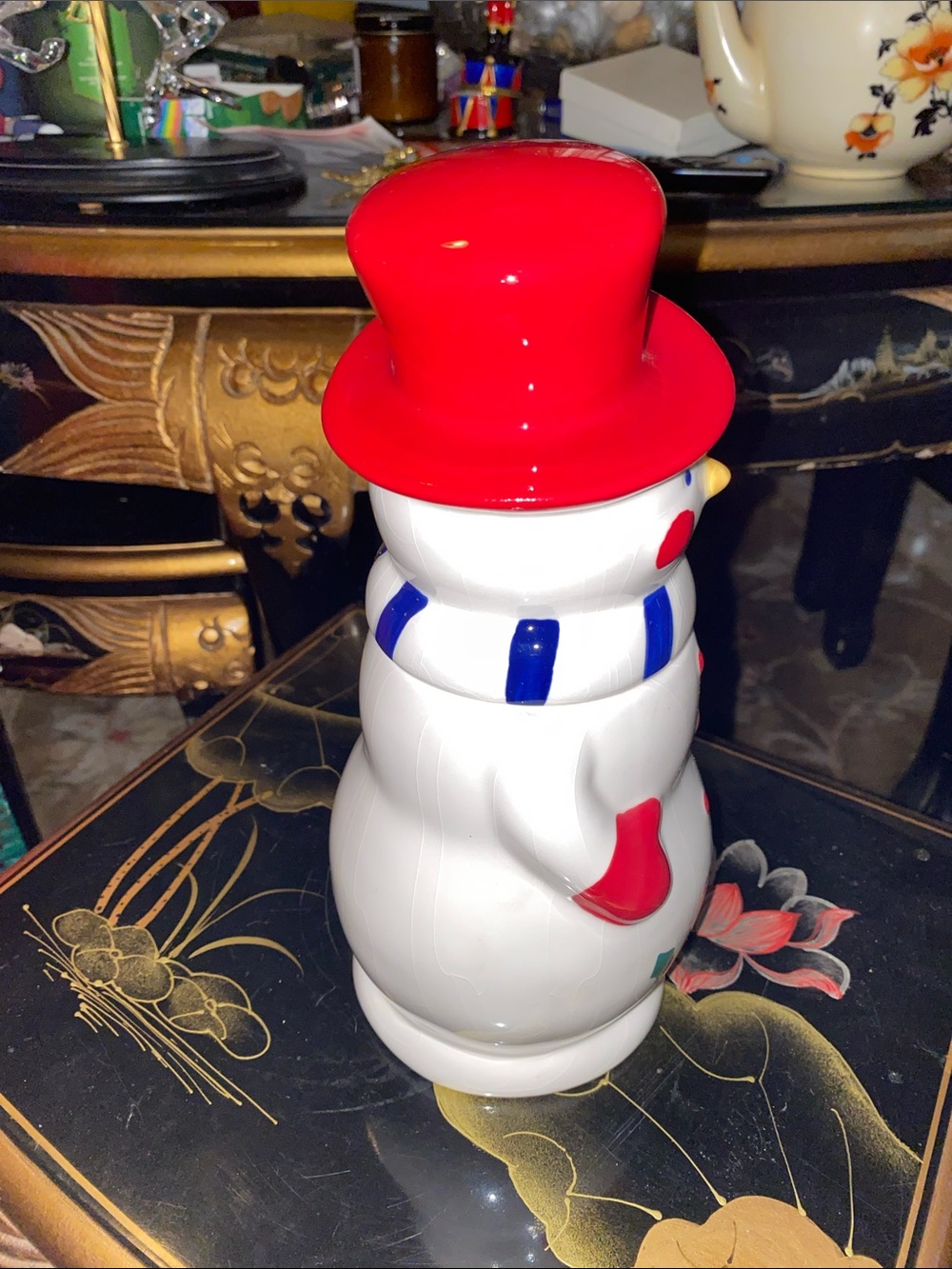Festive Temp-tations Red Top Hat Snowman Ceramic Cup - Holiday Serveware - Picture 6 of 6